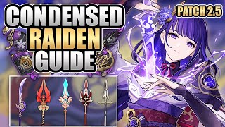 RAIDEN SHOGUN  Everything You Need to Know  CONDENSED GUIDE  Genshin Impact [upl. by Suivatna]