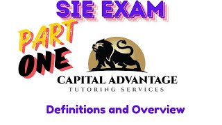 SIE Exam Prep Part 1 Definitions and Overview Lets get started [upl. by Rene741]