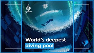 Dubai opens world’s deepest diving pool [upl. by Annat138]