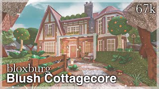 Bloxburg  Blush Cottagecore House Speedbuild exterior [upl. by Lauritz]