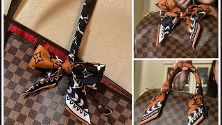 Four Ways to Tie a Bandeau on Louis Vuitton Neverfull and Speedy [upl. by Anyat]