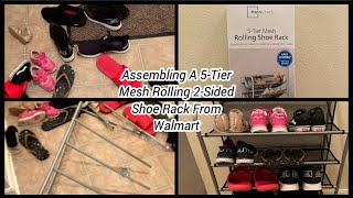 Assembling A Mainstays 5Tier Metal Mesh Shoe Rack  30Pair From Walmart For Only 1988 [upl. by Nadiya]