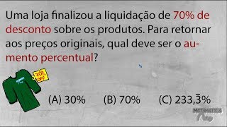 PROBLEMA DE PORCENTAGEM Desconto e Aumento Percentual [upl. by Odoric978]