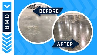 Concrete Floor Polishing Process  Before and After [upl. by Mayer]