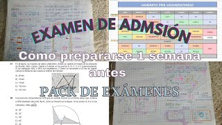 CÓMO PREPARARSE 1 SEMANA ANTES  EXAMEN DE ADMSIÓN  UNMSM [upl. by Nyloc199]