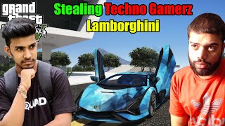 Stealing Techno Gamerz Lamborghini Sian  GTA 5 GAMEPLAY 18 [upl. by Piks]