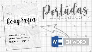 ¡PORTADAS BONITAS EN WORD PT2✨ [upl. by Sidnal419]