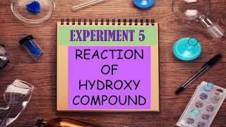 SDS SK025  JOTTER  Experiment 5 Reaction of Hydroxy Compound [upl. by Genisia]