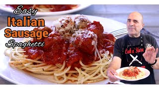 Easy Italian Sausage Spaghetti Recipe  In 30 Minutes [upl. by Susanetta]