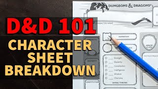 Dungeons and Dragons 101 The 5E Character Sheet [upl. by Adihahs]