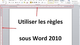 Word 2010 Les règles [upl. by Einnoj]