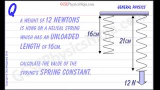 Hookes Law Physics Problems  Spring Constant Calculation [upl. by Lindie]