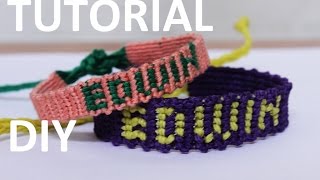 como hacer una pulsera con nombre macrame [upl. by Metts]