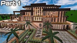 Bloxburg Modern Luxury Mansion Speedbuild Part 15 Exterior [upl. by Marko758]