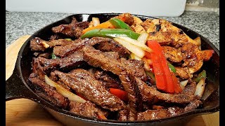 Easy Beef Fajitas Recipe  Stove Top Beef and Chicken Fajitas [upl. by Schrader]