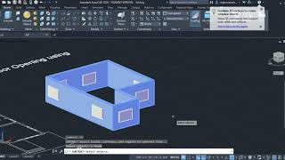 SUBTRACT IN AUTOCAD 3D  How to create Door and Window Opening using Subtract Command [upl. by Aenneea]