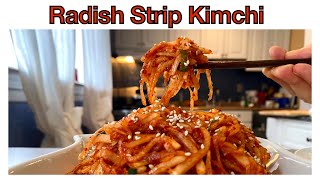 Super easy recipe for Radish Strip Kimchi Radish Strip Salad [upl. by Teria]