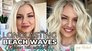 The Perfect 10 Minute Beach Waves Hair Tutorial for Short Hair  Jess Hallock [upl. by Klarika827]