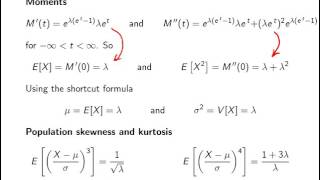 Poisson distribution moment generating function [upl. by Rehpotisrhc]