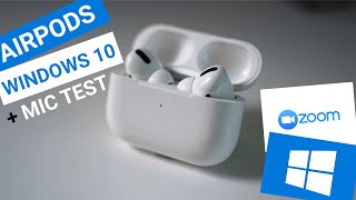 Pair Airpods to Windows 10  Zoom Mic Test [upl. by Ivetts]