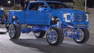 Lifted Trucks at the SEMA Show Cruise 2019 [upl. by Malliw]