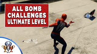 SpiderMan PS4 All Bomb Challenges  Gold Ultimate Level Walkthrough [upl. by Beckerman461]