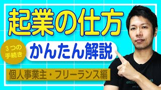 起業の仕方（かんたん解説）３つの手続き【個人事業主・フリーランス編】 実は起業手続き超簡単です [upl. by Eldoree556]