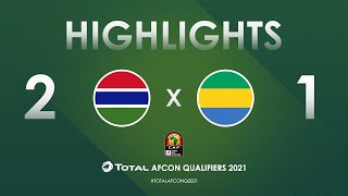 HIGHLIGHTS  Total AFCON Qualifiers 2021  Round 4  Group D Gambia 21 Gabon [upl. by Klute]