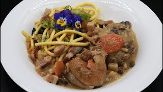 Recette du coq au Riesling cuisson SVBT sous vide basse température en pot verre [upl. by Noach843]