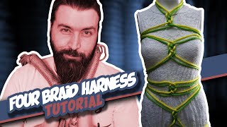 Four Braid Harness Tutorial Self Tie pt3 [upl. by Deppy]