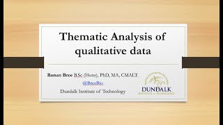 Introduction to thematic analysis of qualitative data [upl. by Tomkiel476]