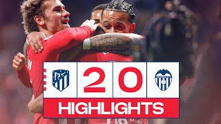 HIGHLIGHTS  Atlético de Madrid 20 Valencia [upl. by Nwahsem419]