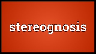 Stereognosis Meaning [upl. by Syla]