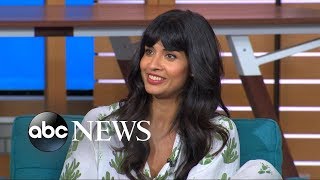 The Good Place star Jameela Jamil reveals how she lost her tooth in onset fall [upl. by Fabio]