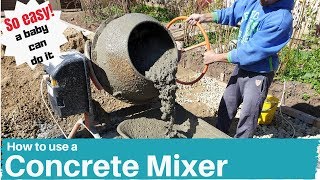 How to Mix Concrete with a Cement Mixer [upl. by Prunella]