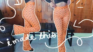 DIY flared pants easy how to transformation [upl. by Ailam]