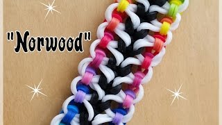 quotNorwoodquot Rainbow Loom BraceletHow To Tutorial [upl. by Ahsinoj871]