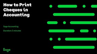 Sage Accounting  How to Print Cheques in Accounting Canada [upl. by Lemrej]