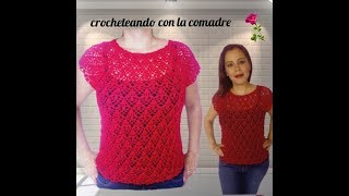 tutorial blusa petalos parte 1 facil y rapido crocheteando con la comadre [upl. by Niu]