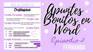 Apuntes Bonitos en Word Episodio 2 Fernanda 🌺💜 [upl. by Jerman]