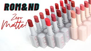 BIYW Review Chapter 265 ROMAND ZERO MATTE LIPSTICKS SWATCH amp REVIEW [upl. by Enilkcaj]