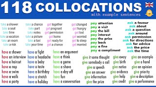 Learn 118 COMMON Collocations in English used in Daily Conversations [upl. by Yenitsed]