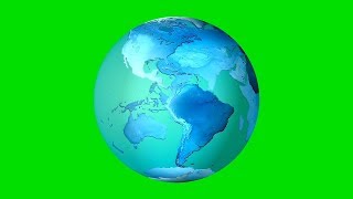 3D Earth Globe on Green Screen  Blue Earth Background [upl. by Acemaj]