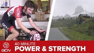 Power amp Strength Training 40 Minute Indoor Cycling Workout – Passo Giau [upl. by Latreece]