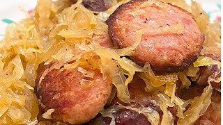 Sizzling Smoked Sausage and Sauerkraut Recipe [upl. by Antony119]