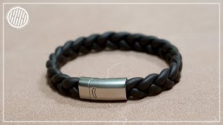 Leather Craft Braided Leather Bracelet  Easy DIY [upl. by Harutak]