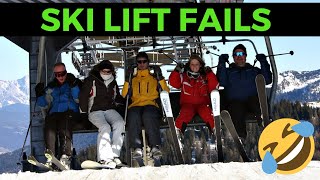 Funny SKI Lift Fails [upl. by Anorahs]