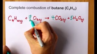 Complete Combustion of Butane C4H10 Balanced Equation [upl. by Atnohs]