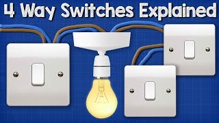 Four Way Switching Explained  How to wire 4 way intermediate light switch [upl. by Hgielyk584]