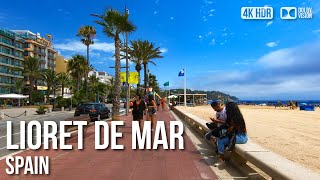 Lloret De Mar Beach Costa Brava Catalonia  🇪🇸 Spain 4K HDR Walking Tour [upl. by Mehs564]